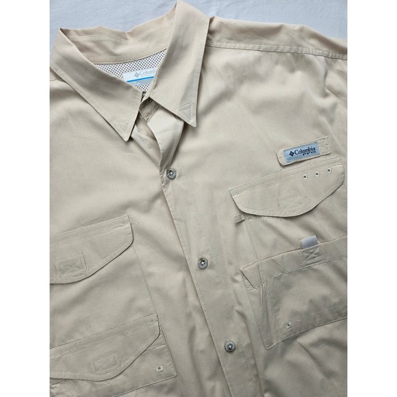 Columbia Sportswear Company Other - Columbia Sportswear Company Mens Fishing Shirt‎ XLBeige Short Sleeve Vented PFG